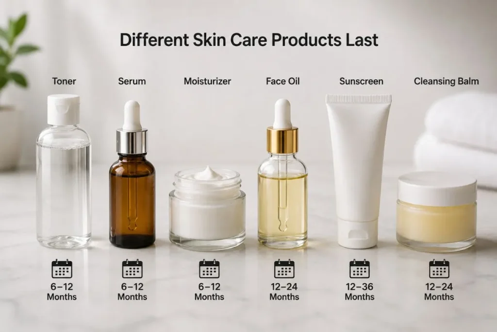 Different Skin Care Products Last