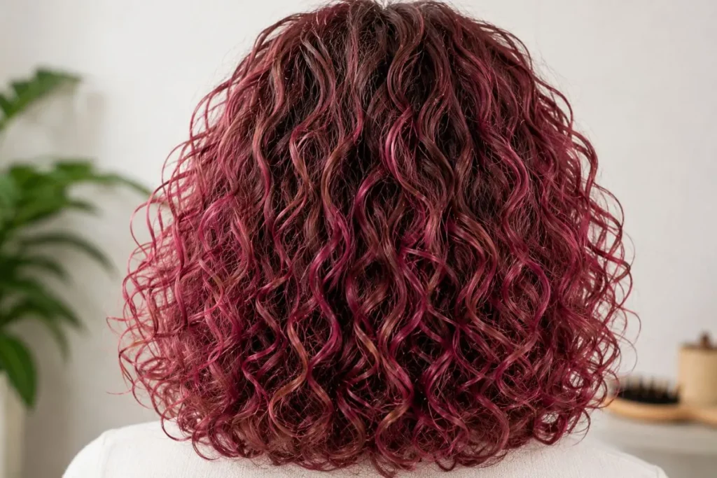 Fine Curly Colored Hair
