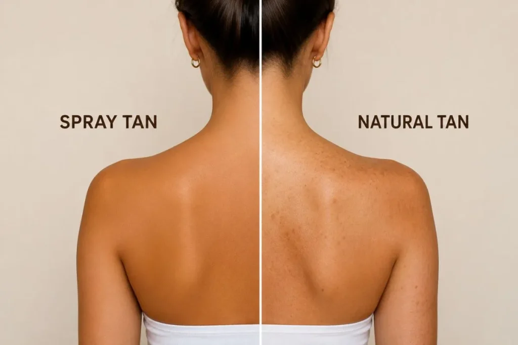 Spray Tan vs Natural Tan