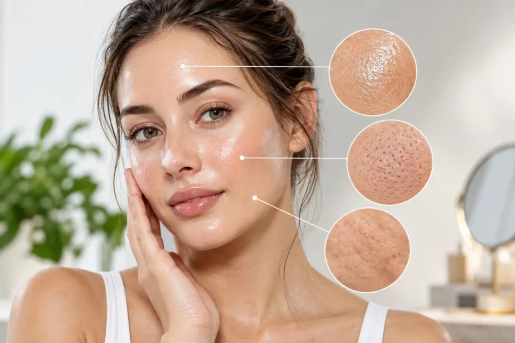 Shine, Pores, and Uneven Texture